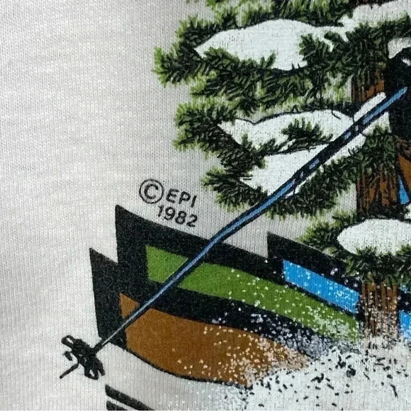 Aspen Hanes beefy tshirt single stitch 1982 80s skiing mountain graphic shirt - Picture 5 of 6